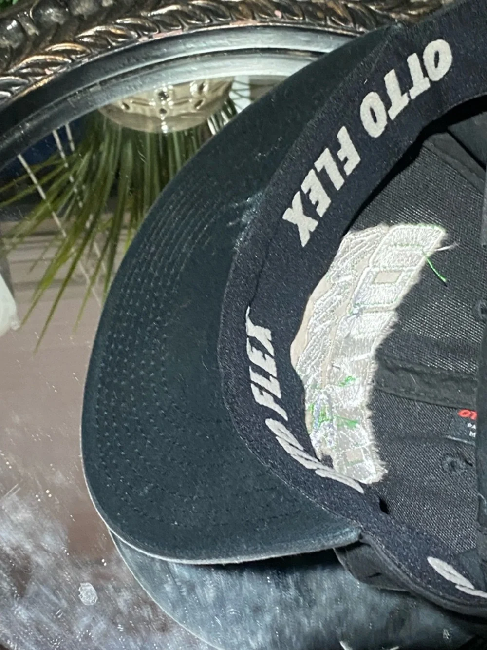 OTTO Black Hat with Green and Blue Embroidered 'Racing' Logo